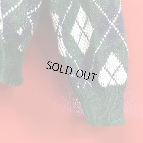 画像9: 1960'S DEADSTOCK UNKNOWN  GREEN  ARGYLE CARDIGAN SIZE/XX-LARGE