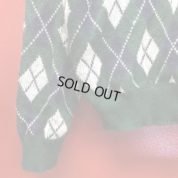 画像7: 1960'S DEADSTOCK UNKNOWN  GREEN  ARGYLE CARDIGAN SIZE/XX-LARGE