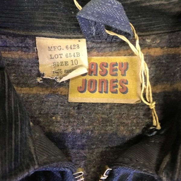 画像4: 1940'S NOS CASEY JONES BLANKET LINED DENIM WORK JACKET LOT-654B/SIZE-10