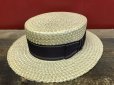 画像16: 1940'S STETSON Medalist STRAW BOATER HAT/7-1/8 (57cm)ビンテージストローボーターハットカンカン帽