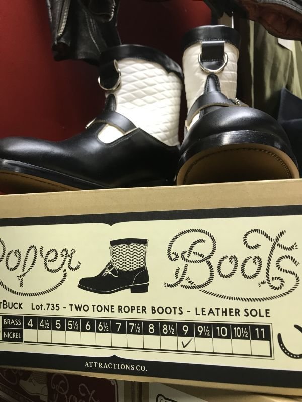 画像8: Attractions BILTBUCK Lot.735 Two Tone Roper Boots Emboss/Black/White