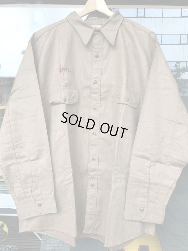 画像7: 1940'S〜 FINCK'S HBT WORK SHIRT SIZE/18, XX-LARGE