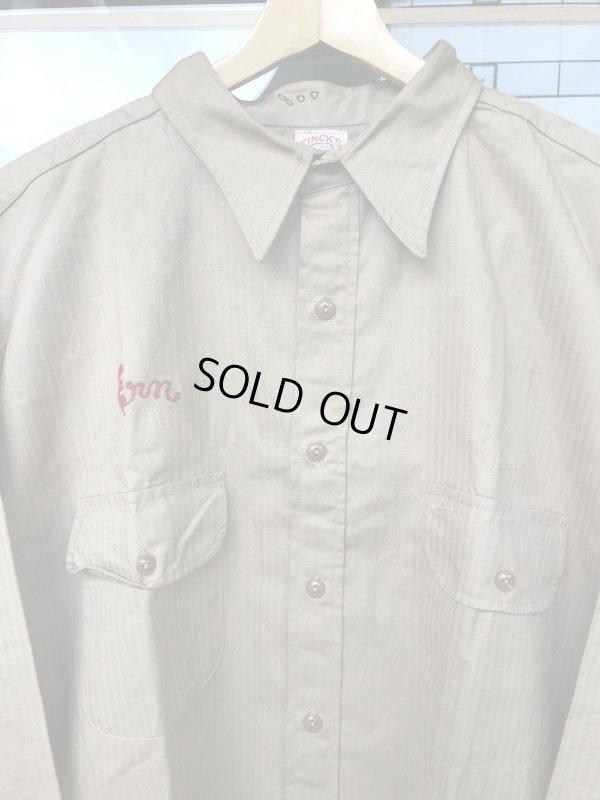 画像8: 1940'S〜 FINCK'S HBT WORK SHIRT SIZE/18, XX-LARGE