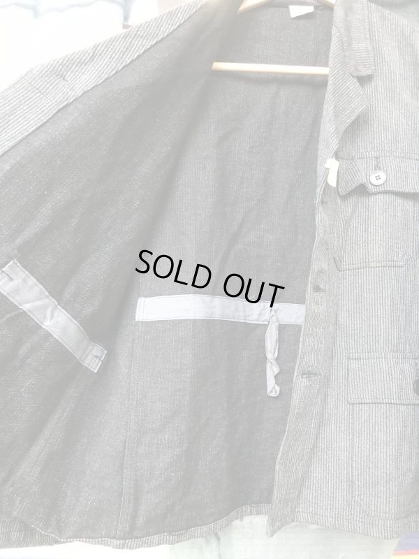 画像10: 1950'S BEKLEID WERKE EURO GERMAN BLACK STRIPE PIQUE WORK JACKET SZ/50