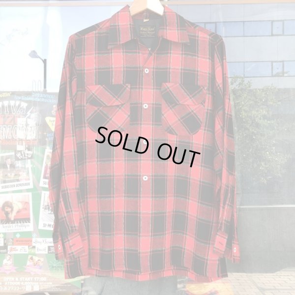 画像2: 1950'S MARK TWAIN RED,WHITE PLAID ACRYLIC WOOL SHIRT SZ/SMALL