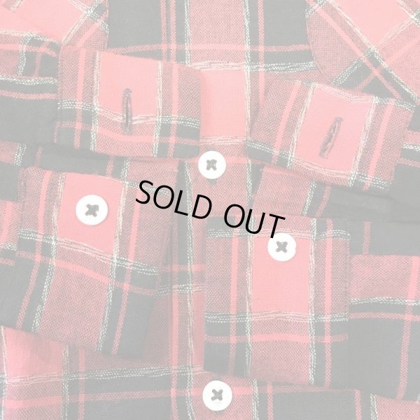 画像7: 1950'S MARK TWAIN RED,WHITE PLAID ACRYLIC WOOL SHIRT SZ/SMALL