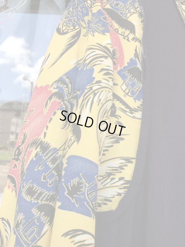 画像15: 1940'S DELMONICO LAYERED VEST RAYON HAWAIIAN SHIRT L/S/SZ/MEDIUM