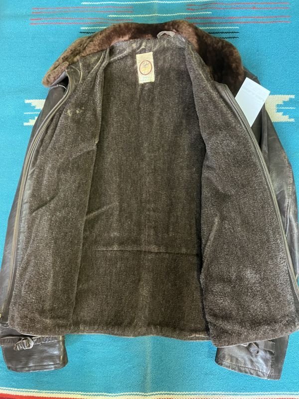 画像11: 1950'S KNOPH DARK BROWN PONY HIDE LEATHER SPORTS JACKET/40-42