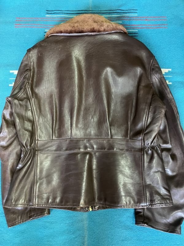 画像8: 1950'S KNOPH DARK BROWN PONY HIDE LEATHER SPORTS JACKET/40-42