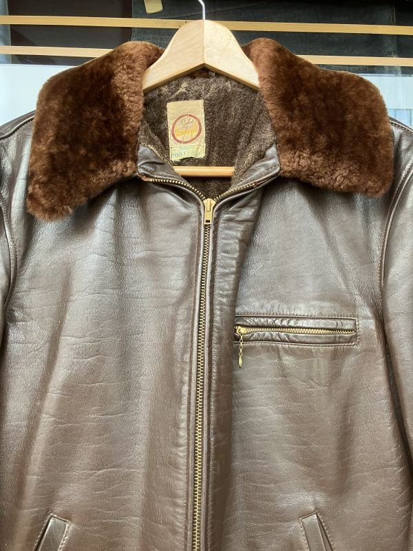 画像3: 1950'S KNOPH DARK BROWN PONY HIDE LEATHER SPORTS JACKET/40-42