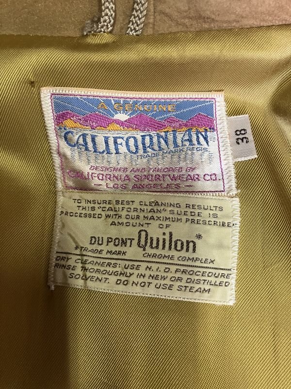 画像4: 1950'S CARIFORNIAN DEERSKIN HIDE LEATHER SPORTS JACKET/38/ビンテージ スポジャケ