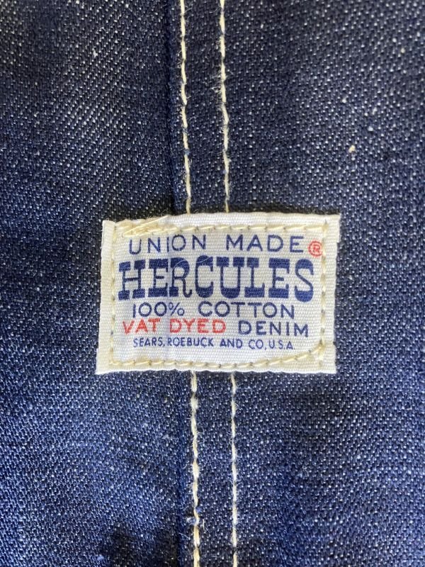 画像11: 1950'S〜 DEADSTOCK HERCULES BAD DIED DENIM BIB OVERALLS SZ/46X32