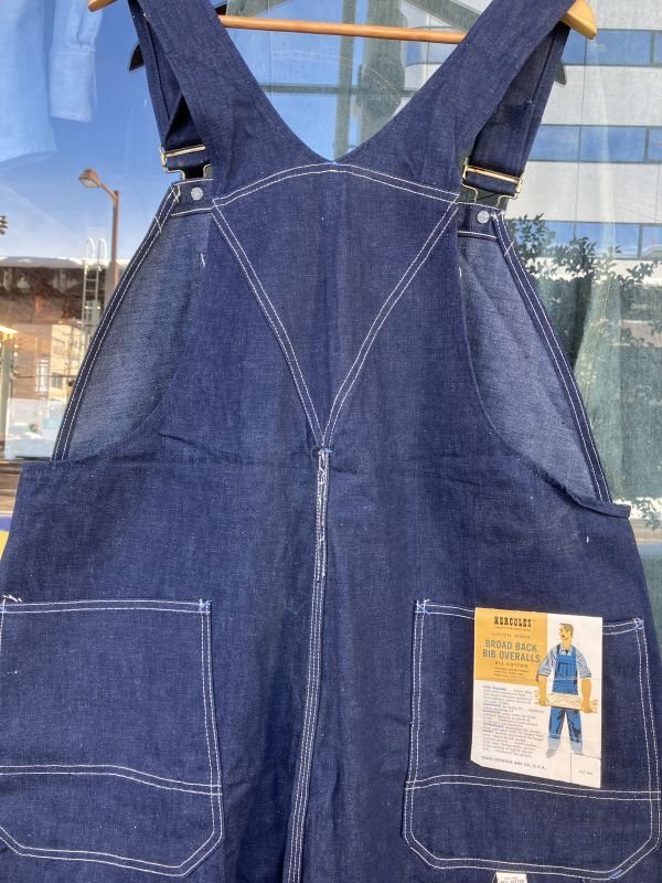 画像3: 1950'S〜 DEADSTOCK HERCULES BAD DIED DENIM BIB OVERALLS SZ/46X32