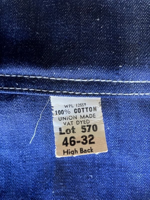 画像13: 1950'S〜 DEADSTOCK HERCULES BAD DIED DENIM BIB OVERALLS SZ/46X32