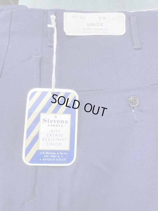 画像8: 1950'S DEADSTOCK BURLINGTON FLECK DARK GRAY RAYON ACETATE SLACKS W38