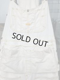 1950'S USED PAY DAY UNBREACHED CANVAS OVERALLS Ｗ/TOOL APRON 36X29 /生成 エプロン付 オーバーオール