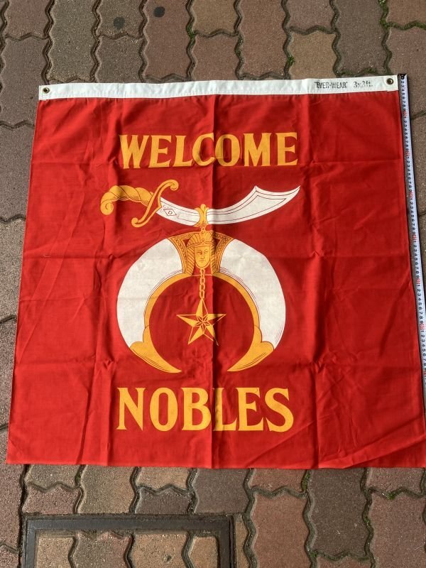 画像2: NOS 1950'S~ WELCOME NOBLES MASONIC WELCOME BANNER 　 