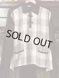 1950'S WESTWARD HO! PINK & BLACK PANELED R'N'R RAYON PULLOVER SHIRT/LARGE