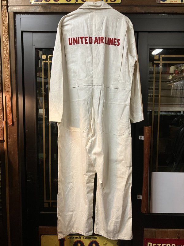 画像2: 1940'S　NOS RAINBOW "UNITED AIRLINE" EMBROIDERED HBT COVERALLS SIZE/44-SHORT