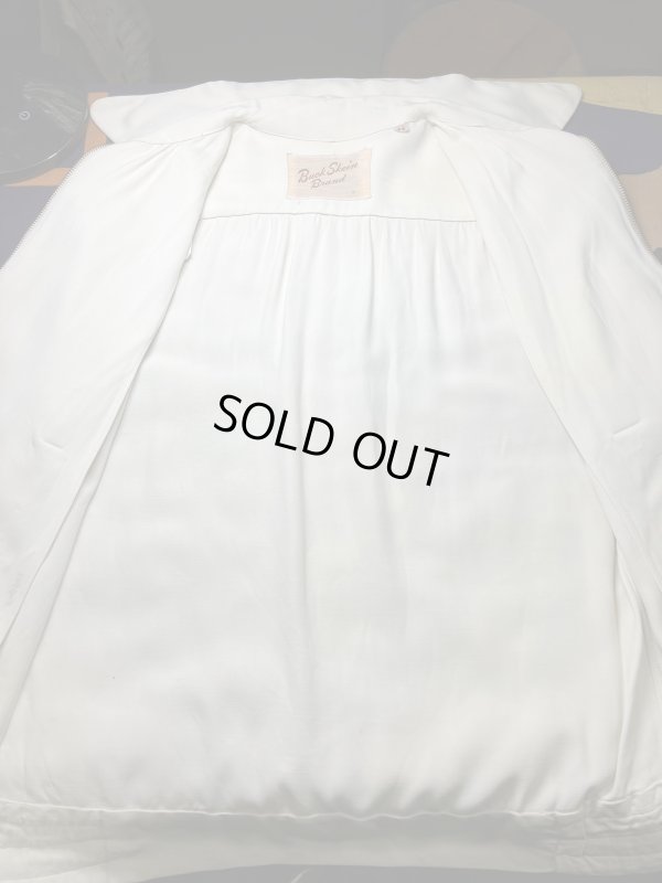 画像7: 1950'S BUCK SKEN BRAND NATIVE BORDER IVORY GABERDINE JACKET SIZE-38