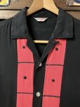 画像2: 1950'S BUD BERMA BLACK X RED R'N'R RAYON SHIRT SIZE/MEDIUM (2)