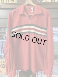 1950'S BULKY-LOOK ACRILIC BODER FLANNEL PULLOVER SHIRT SIZE/LARGE