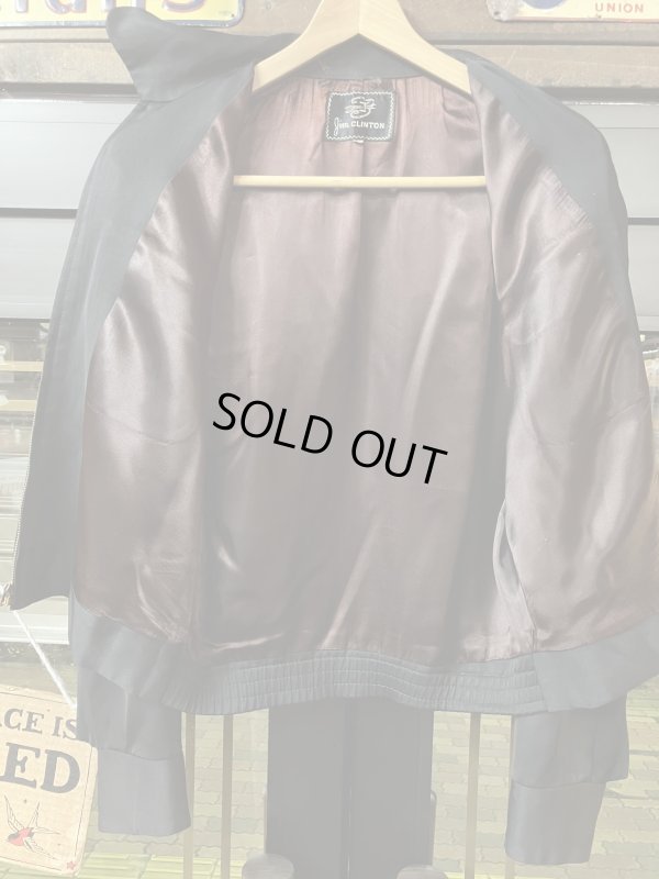 画像5: 1950'S JIM CLINTON SOLID BLACK GABERDINE JACKET SIZE/36 