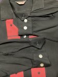 画像9: 1950'S BUD BERMA BLACK X RED R'N'R RAYON SHIRT SIZE/MEDIUM