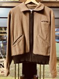 1940'S ENGLISH KNITTING MILLS TWO-TONE RIBBED WOOL JACKET SIZE/MEDIUM