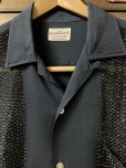 画像3: 1950'S TOWNCRAFT BLACK LUREX PANEL R'N'R RAYON SHIRT SIZE/MEDIUM