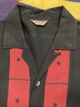 画像8: 1950'S BUD BERMA BLACK X RED R'N'R RAYON SHIRT SIZE/MEDIUM