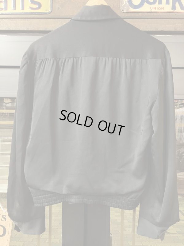 画像12: 1950'S JIM CLINTON SOLID BLACK GABERDINE JACKET SIZE/36 