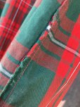 画像11: 1950'S OLD KENTUCKY GREEN X RED PLAID COTTON SHIRT SZ/MEDIUM