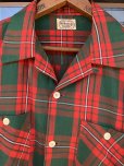 画像5: 1950'S OLD KENTUCKY GREEN X RED PLAID COTTON SHIRT SZ/MEDIUM