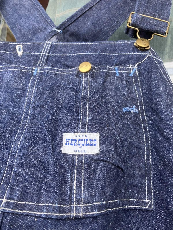 画像1: 1950'S USED HERCULES  DENIM BIB OVERALLS SZ/44 X 30