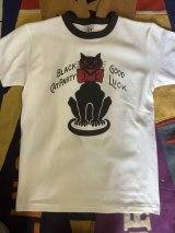 RAWHIDE "BLACK CAT" TEE SHIRT/6.2oz BODY/WHITE/BLACK