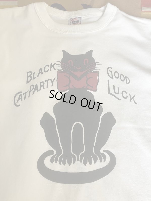 画像9: RAWHIDE "BLACK CAT" TEE SHIRT/6.2oz BODY/WHITE/BLACK