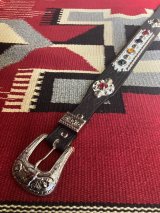 RAWHIDE STUDDED & JEWELED BELT LOT-412/ 1-1/2"[38MM] W35"インチ/ブルース・スプリングスティーンBorn In The USAベルト
