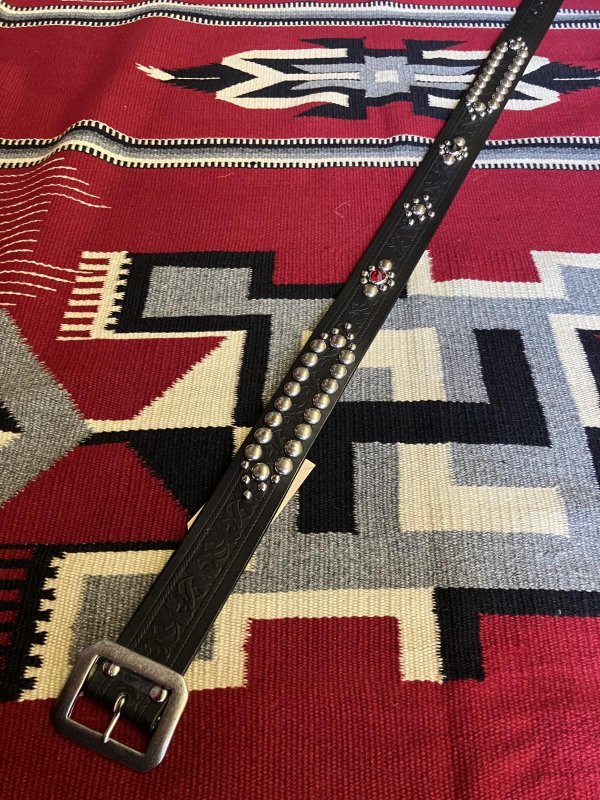 画像4: RAWHIDE STUDDED & JEWELED BELT LOT-148/ 1-3/4"[44MM] 