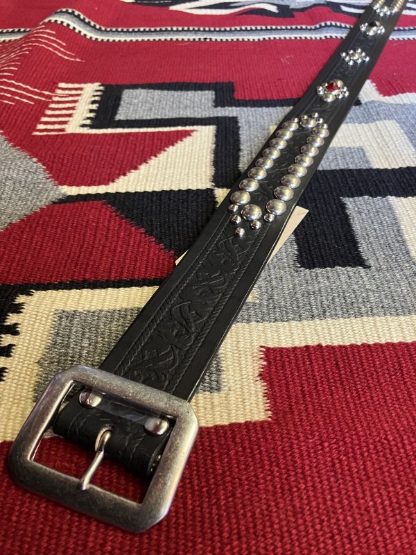 画像3: RAWHIDE STUDDED & JEWELED BELT LOT-148/ 1-3/4"[44MM] 