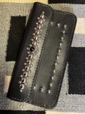 RAWHIDE STUDDED & JEWELED TRUCKERS WALLET LOT-501D/BLACK/BLACK JEWEL