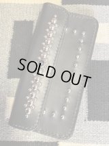 RAWHIDE STUDDED & JEWELED TRUCKERS WALLET LOT-501D/BLACK/BLACK JEWEL