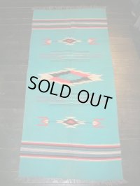 〜1950'S VINTAGE CHIMAYO BLANKET TURQUOISE