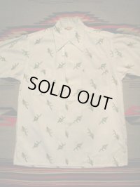 1950'S PILGRIM HORSE SHOE PRINT COTTON SHIRT SZ/S