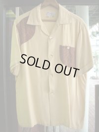 1950'S COFFEE'S SPIDER WEB POCKET RAYON SHIRT SZ/L