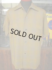 1950'S BOND'S PLAID RAYON  SPORTS SHIRT SZ/S