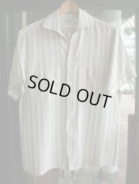 1950'S MANHATTAN　COTTON STRIPE SHIRT SZ/M