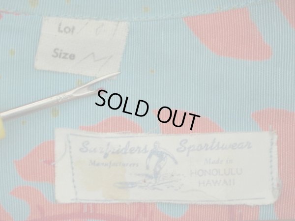 画像4: 1940'S〜 SURFRIDERS SPORTWEAR TROPICALFRUITS BORDER PRINTED HAWAIIAN SHIRT