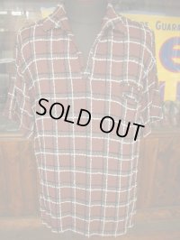 1950'S MUNROE'S ITALIAN COLLAR RAYON PULLOVER SHIRT SZ/L