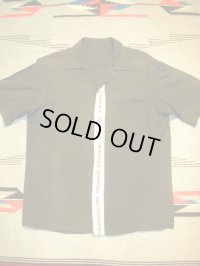 1950'S UNKNOWN BLACK&PINK RAYON SHIRT SZ/M